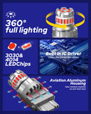 Autoone Headlight Bulb 3157 LED Strobe Brake Super Bright Tail Light Bulbs 6500K Red 2 PCS