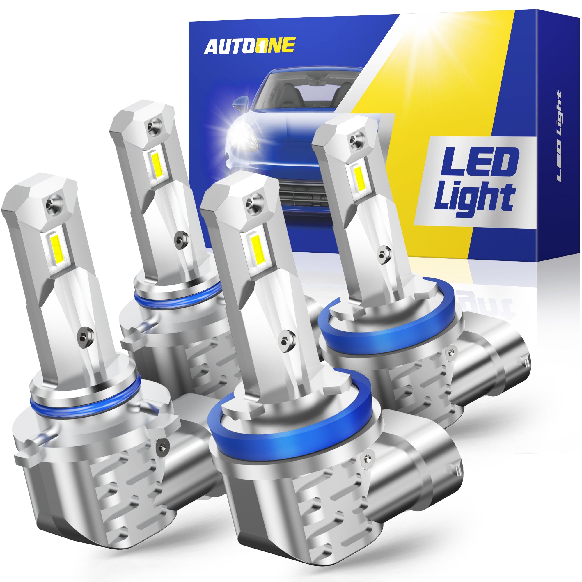 9005+H11 LED Headlight Bulbs Kit 6000K 12000LM White 4 PCS