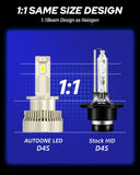 Autoone Headlight Bulb AUTOONE D4S D4R Headlight Bulb, 24000LM 600% Brighter, 6000K Diamond White High Low Beam D4S D4R Bulb