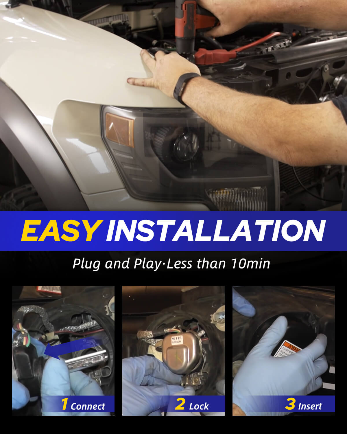 Autoone Headlight Bulb D2S HID Bulbs Original Headlight Replacement 55W 6000K White 2 PCS