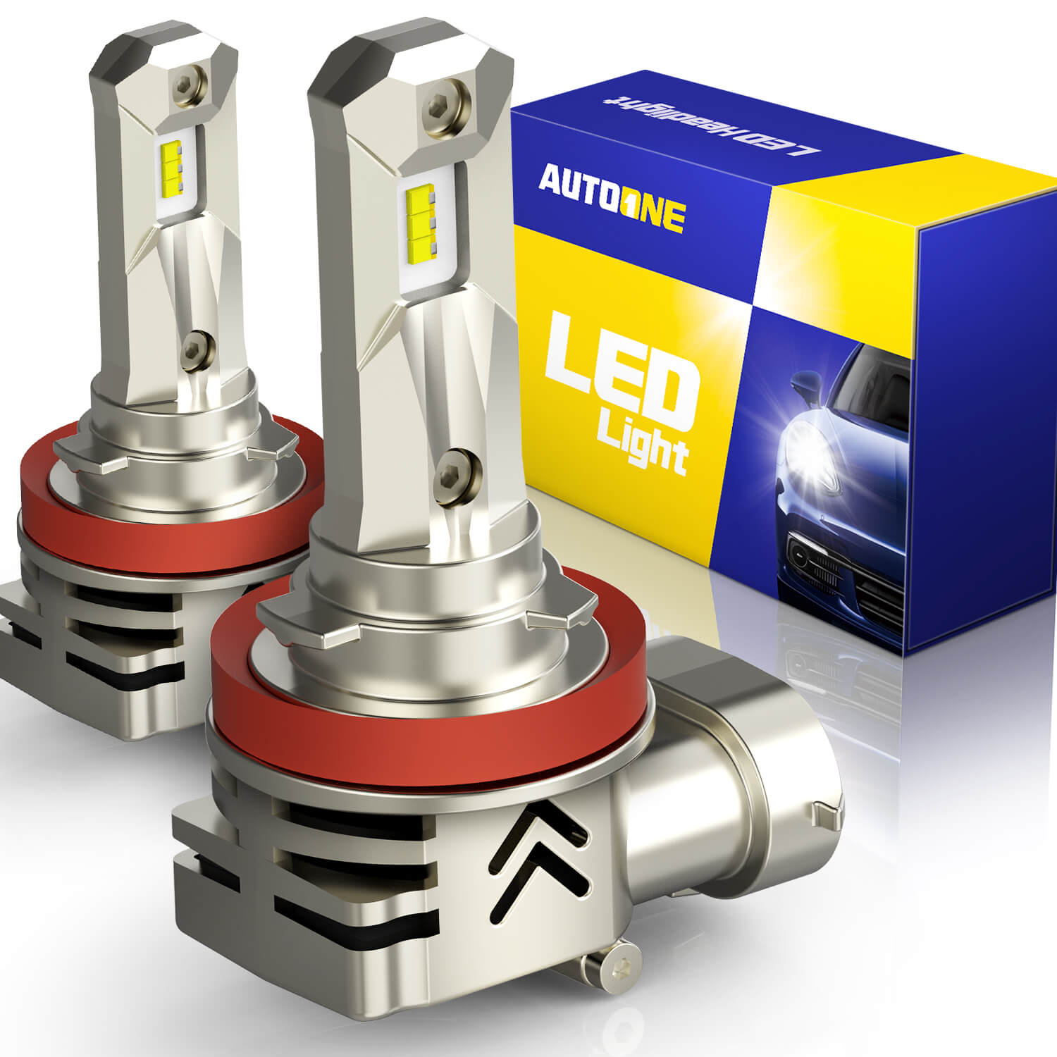 Autoone Headlight Bulb H11 LED Headlight Bulbs 14000LM 6000K White 2 PCS
