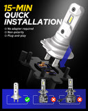 Autoone Headlight Bulb H7 LED Headlight Bulb 60W 6500K White 2 PCS