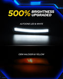 Autoone Lighting Assemblies AUTOONE LED Side Marker Lights Compatible With Chevrolet Camaro 2016-2023, Front & Rear Fender Smoked Lens White Light Side Markers, 4PCS