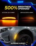 Autoone Lighting Assemblies AUTOONE LED Side Marker Lights Compatible with Dodge Charger 2015-2023, Front & Rear Fender Side Markers, Smoked Lens