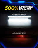 Autoone Lighting Assemblies AUTOONE LED Side Marker Lights Compatible With Ford Mustang 2015-2023, White Light Smoked Lens Rear Fender Side Markers, 2pcs