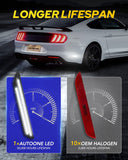 Autoone Lighting Assemblies AUTOONE LED Side Marker Lights Compatible With Ford Mustang 2015-2023, White Light Smoked Lens Rear Fender Side Markers, 2pcs