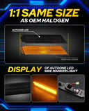 Autoone Lighting Assemblies AUTOONE LED Side Marker Lights Red & Yellow Compatible With 5th Gen Chevy Camaro 2010-2015, Turn Signal Amber & Brake Light Red