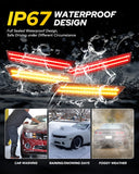 Autoone Lighting Assemblies AUTOONE LED Side Marker Lights Red & Yellow Compatible With 5th Gen Chevy Camaro 2010-2015, Turn Signal Amber & Brake Light Red