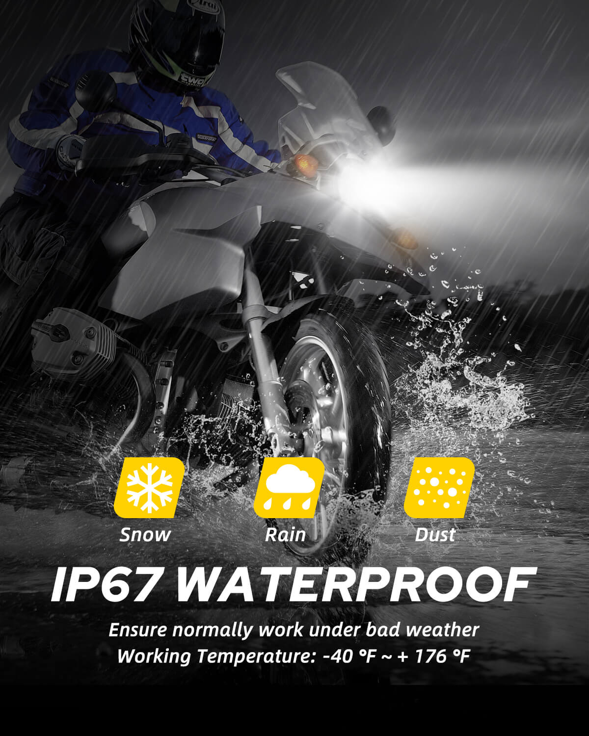 Autoone Motor Vehicle Lighting H4 9003 HB2  LED Headlight Bulb Motorcycle 6000K White 1 PCS