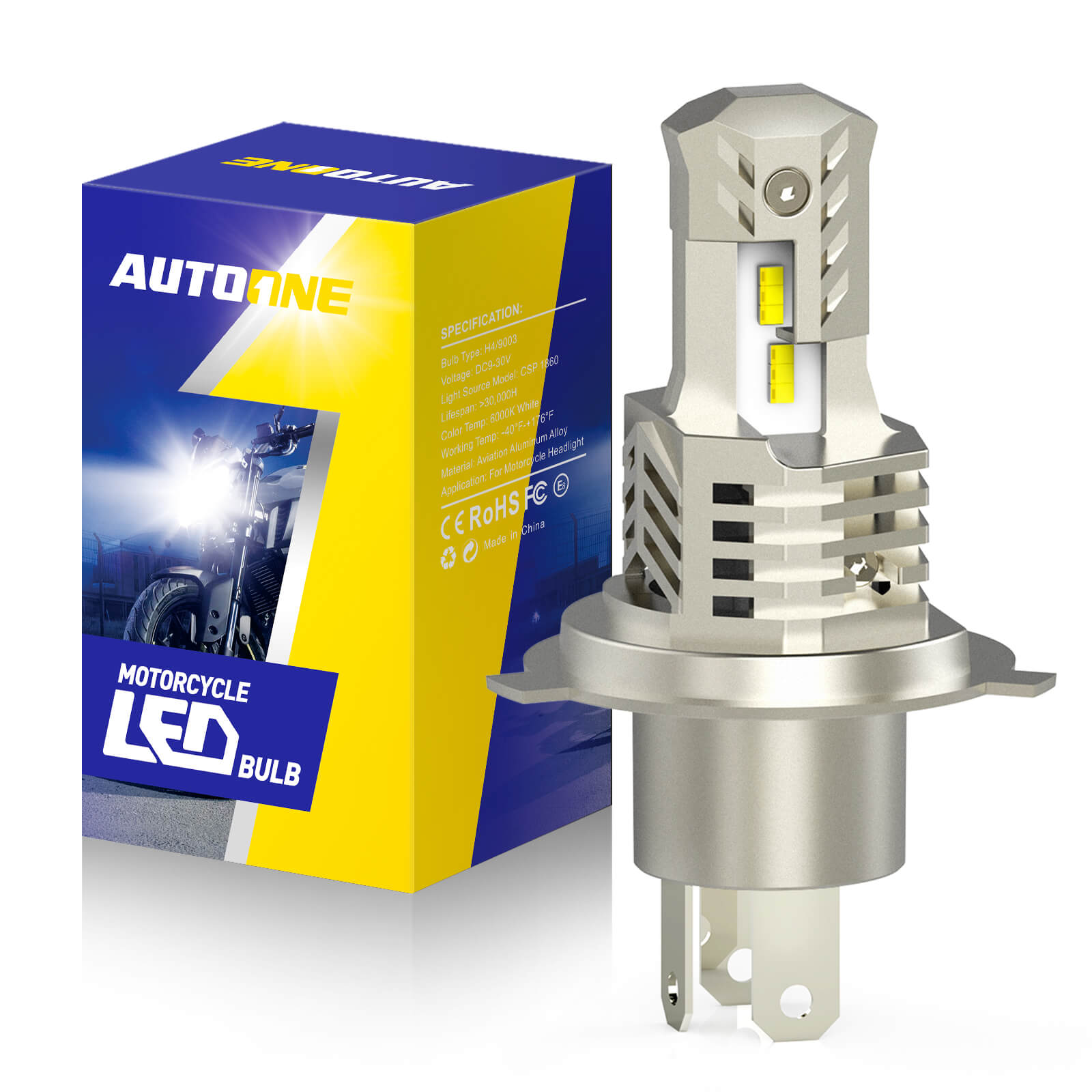 XELORD Bombillas H4 LED 6500K Luz Blanca Brillante 1: 1 Diseño,Para  Automotores Moto Lámpara De Cabeza Reemplazo DC 12V(2 piezas) : :  Coche y moto