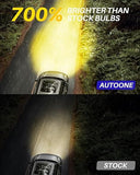 Autoone AUTOONE H3 Fog Bulb Amber, 7 Times Brighter H3 Bulb, 3 Min Quick Install, 20 Years Lifespan, No Flicker