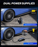 Autoone AUTOONE Tire Inflator Portable Air Compressor - 4X Faster 150PSI Cordless Air Pump with Digital Tire Pressure Gauge, 12V Car Power Adapter - for Car, Motorcycle, Bike, Ball and More