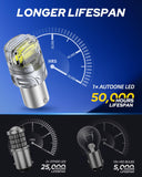 Autoone AUTOONE Upgraded 3157 LED Bulb White, 500% Super Bright & 6000K, 3156 3056 3057 LED Replacement with Projector for Backup Reverse Tail Brake DRL Signal Parking Lights, Pack of 2