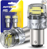 AUTOONE Upgraded 3157 LED Bulb White, 500% Super Bright & 6000K, 3156 3056 3057 LED Replacement with Projector for Backup Reverse Tail Brake DRL Signal Parking Lights, Pack of 2
