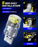 Autoone AUTOONE Upgraded 7443 7440 LED Bulb White for Backup Lights, 500% Super Bright & 360° High Luminous, T20 7441 LED Replacement with Projector for Reverse Tail Brake DRL Signal Parking Lights, Pack of 2