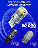 Autoone AUTOONE Upgraded 7443 7440 LED Bulb White for Backup Lights, 500% Super Bright & 360° High Luminous, T20 7441 LED Replacement with Projector for Reverse Tail Brake DRL Signal Parking Lights, Pack of 2