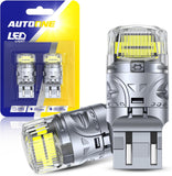 AUTOONE Upgraded 7443 7440 LED Bulb White for Backup Lights, 500% Super Bright & 360° High Luminous, T20 7441 LED Replacement with Projector for Reverse Tail Brake DRL Signal Parking Lights, Pack of 2