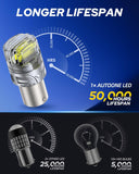 Autoone AUTOONE White 1156 LED Light Bulbs, 700% Super Bright & 6500K White 7506 BA15S P21W LED Bulbs for Backup Reverse Signal Blinker Tail DRL Brake Parking Lights, 2PCS