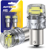 AUTOONE White 1156 LED Light Bulbs, 700% Super Bright & 6500K White 7506 BA15S P21W LED Bulbs for Backup Reverse Signal Blinker Tail DRL Brake Parking Lights, 2PCS