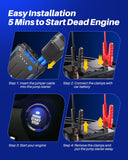 Autoone Canbus Decoder AUTOONE 4000A Car Jump Starter, Battery Jumper Starter Portable for Compact Car Up to 10.0L Gas and 8.0L Diesel Engine Jump Box with Jumper Cables, USB Output and LED Light