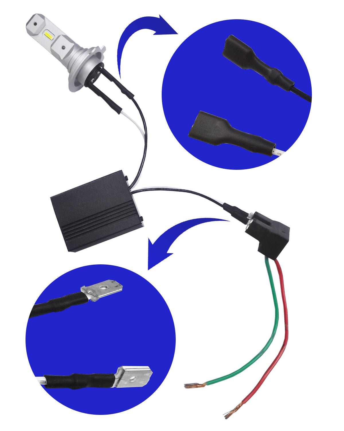 H7 Premium LED Conversion Kit - With Can-Bus Decoders