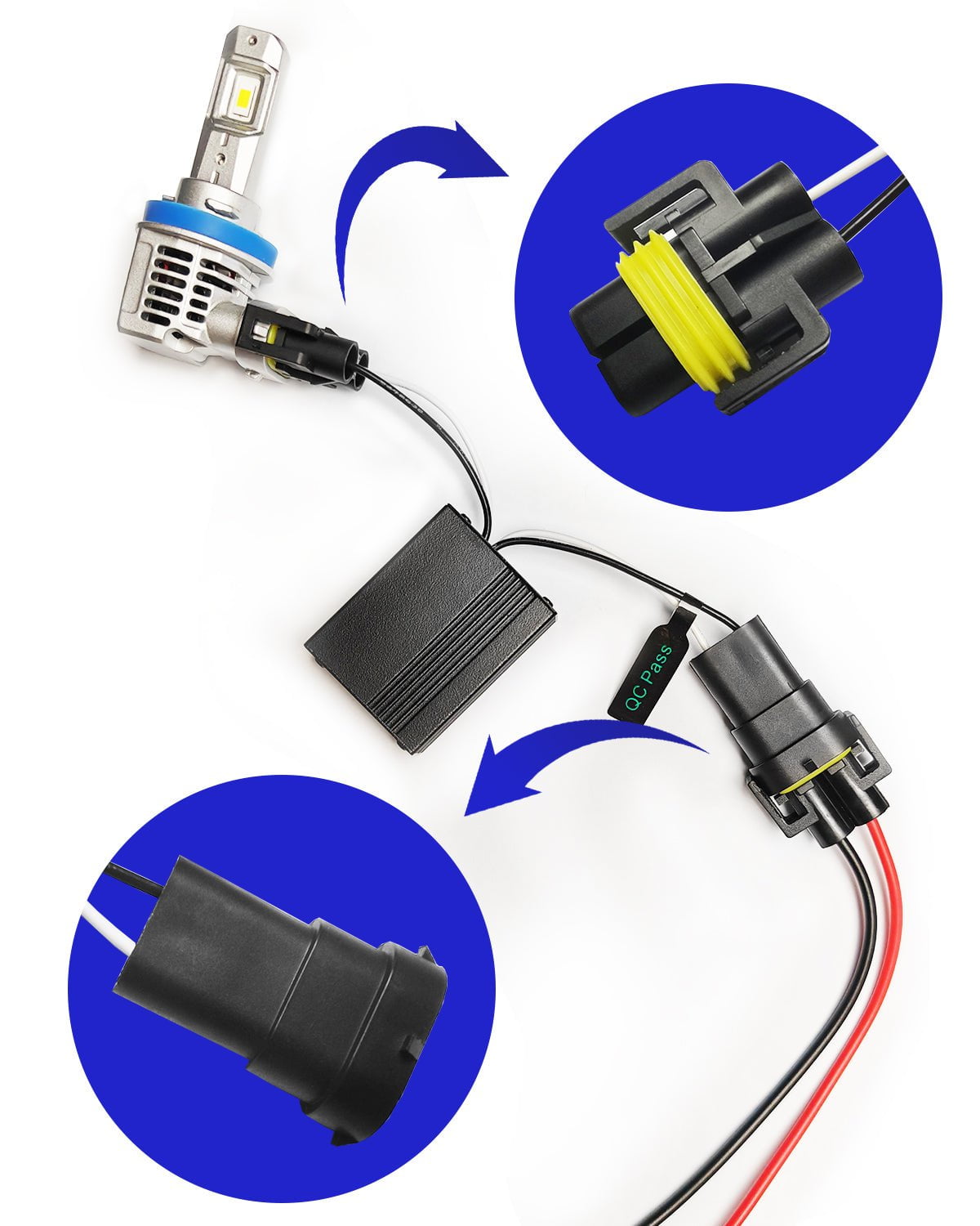 thumbnail image 2 of 2x H11 Canbus Bedrading Decoder Adapter Anti Hyper 2 of 13