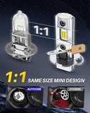 Autoone Fog Light Bulb AUTOONE 2026 Updated H3 Fog Light Bulbs, 7 Times Brighter 18000LM, 6500K Cool White, Plug-N-Play, 60000+ Hour Lifespan, Canbus Ready, Pack of 2