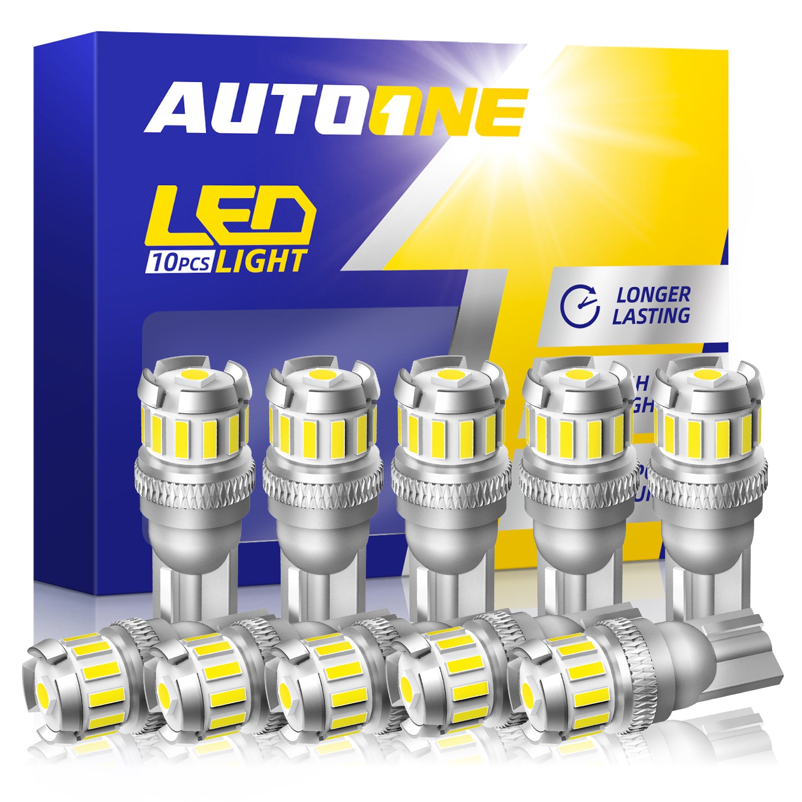 LUYED 1000 Lumens 194 LED Bulb 168 W5W T10 2825 4-SMD 2835 Chipsets Led  Bulbs for Car Dome Map Door Courtesy License Plate Lights 6500K Xenon White