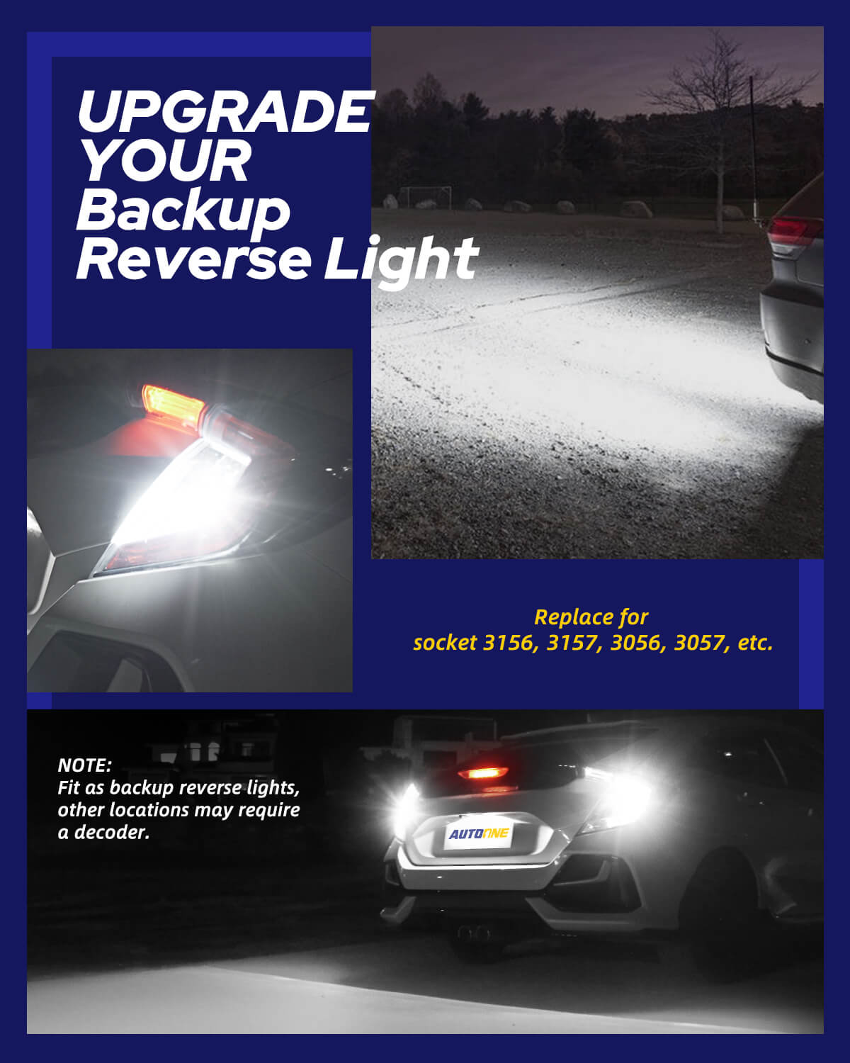 Led Car Bulb Reverse 3157 3156 LED Reverse Light Bulb 6500K White 2 PCS – AUTOONE