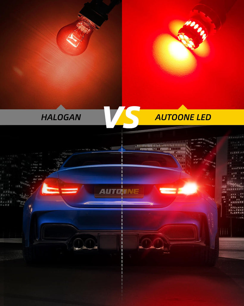Brightest Rear Light 3157 LED Strobe Brake Super Bright Tail Light Bulbs 2800LM, 6500K Red ...