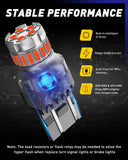 Autoone Headlight Bulb 7443 LED Brake Light Bulb 2800LM Flashing Strobe Blinking 6000K Red 2 PCS
