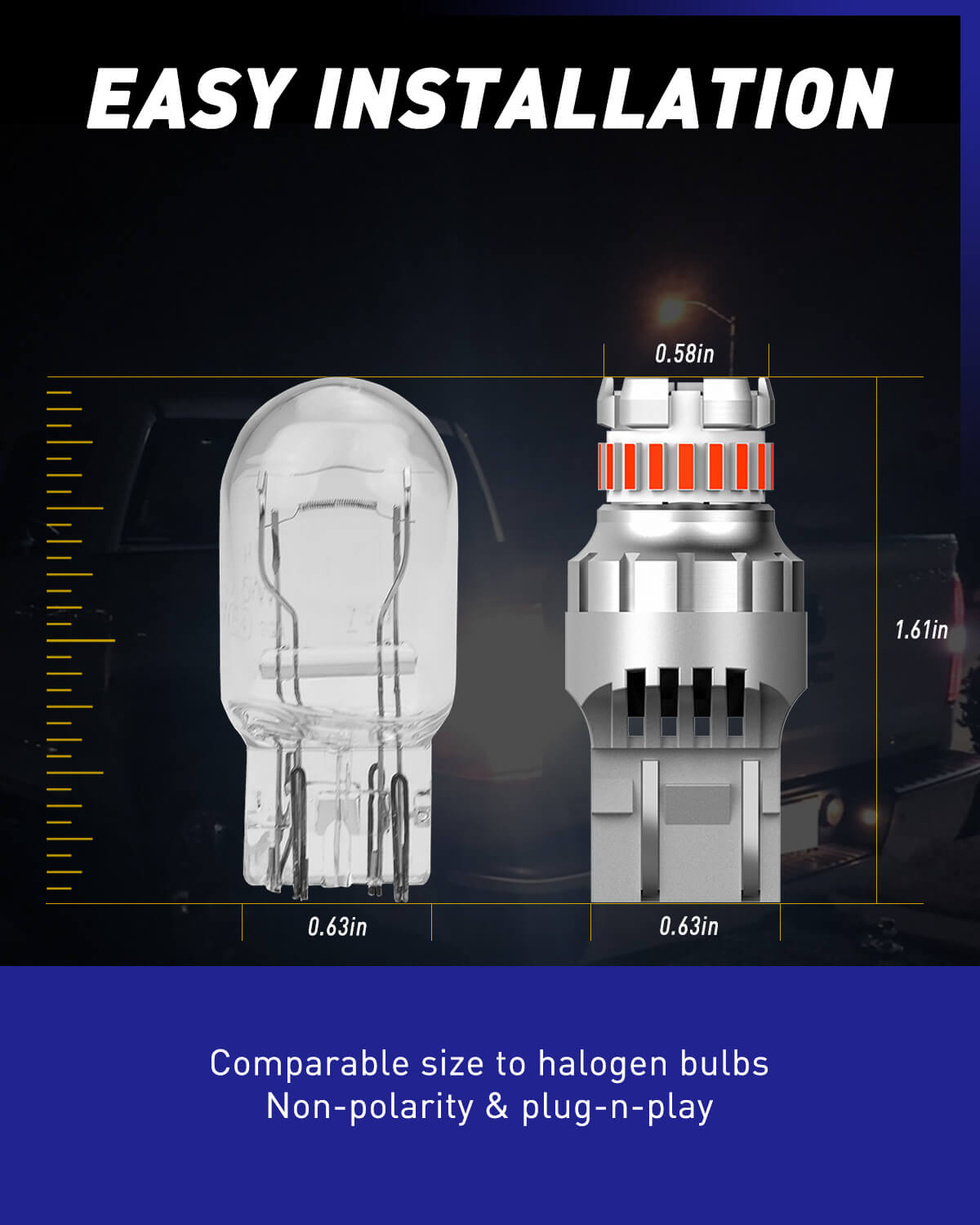 2*7443 LED Strobe Flashing Blinking Brake Tail Light/Parking