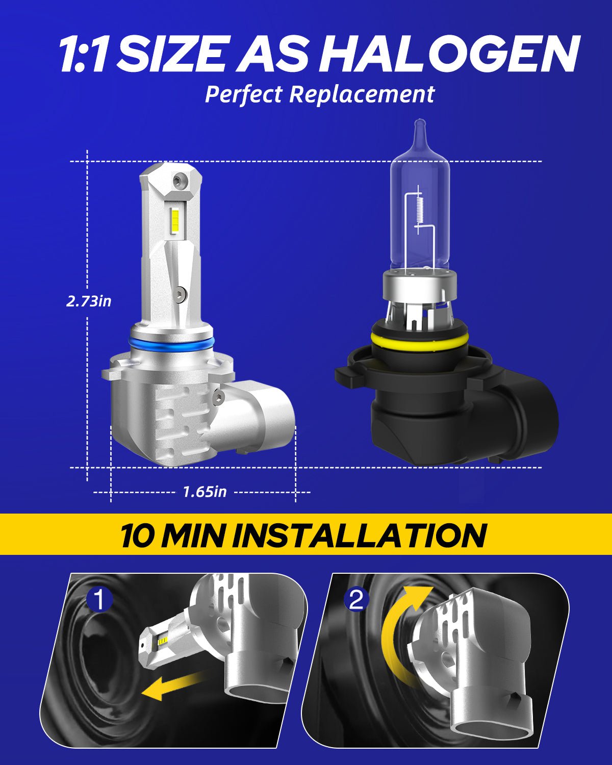 H11 LED Headlight Bulbs 14000LM 6000K White 2 PCS – AUTOONE