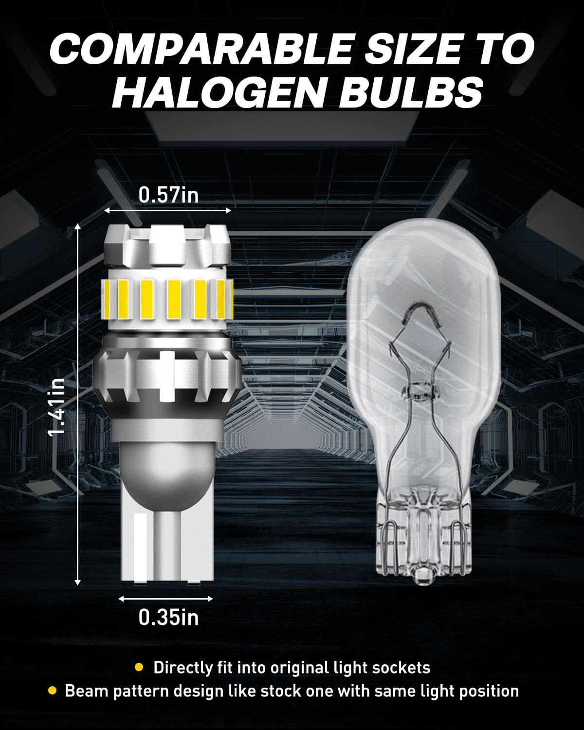 Autoone Headlight Bulb 921 912 LED Reverse Light Bulb 6500K White 2 PCS
