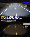 Autoone Headlight Bulb AUTOONE 9012 LED Bulb, 800% Brighter, 3 Min Quick Install, 20 Years Lifespan, No Flicker, 99% Compatibility
