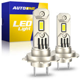 AUTOONE H7 Headlight Bulb 6000K White with Turbofan, 1:1 Mini Size Non-polarity No Adapter Required