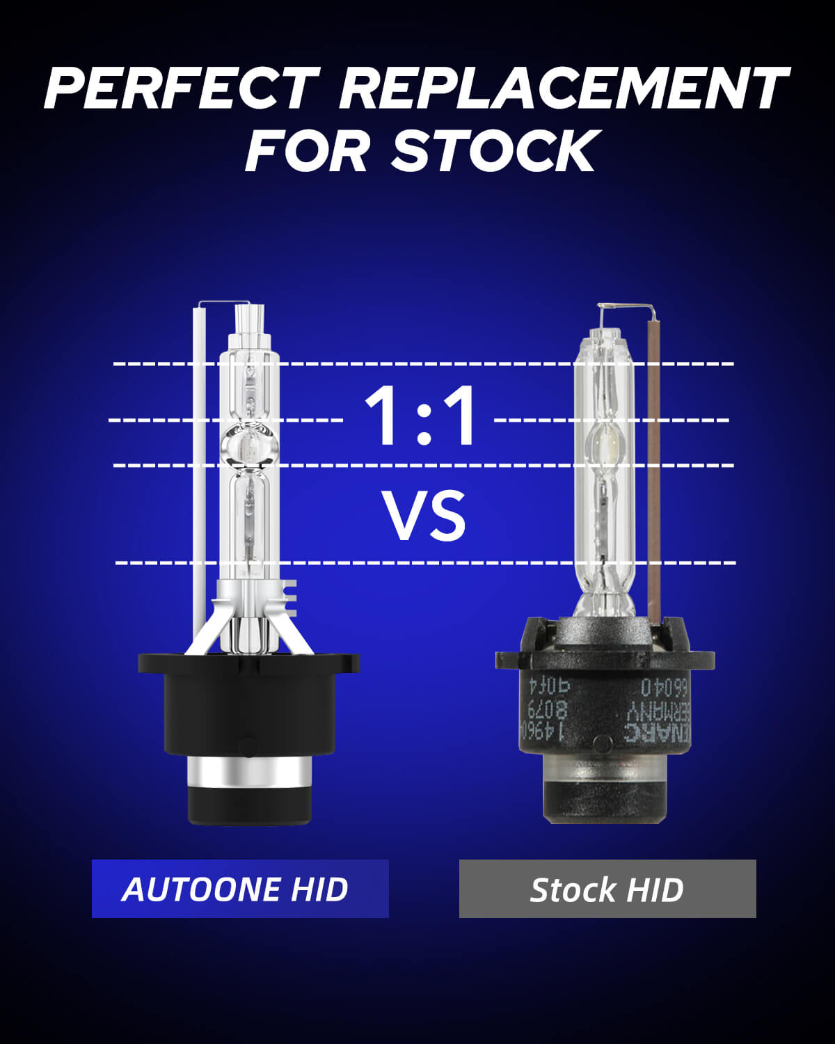 D2S HID Bulbs Original Headlight Replacement 55W 6000K White 2 PCS