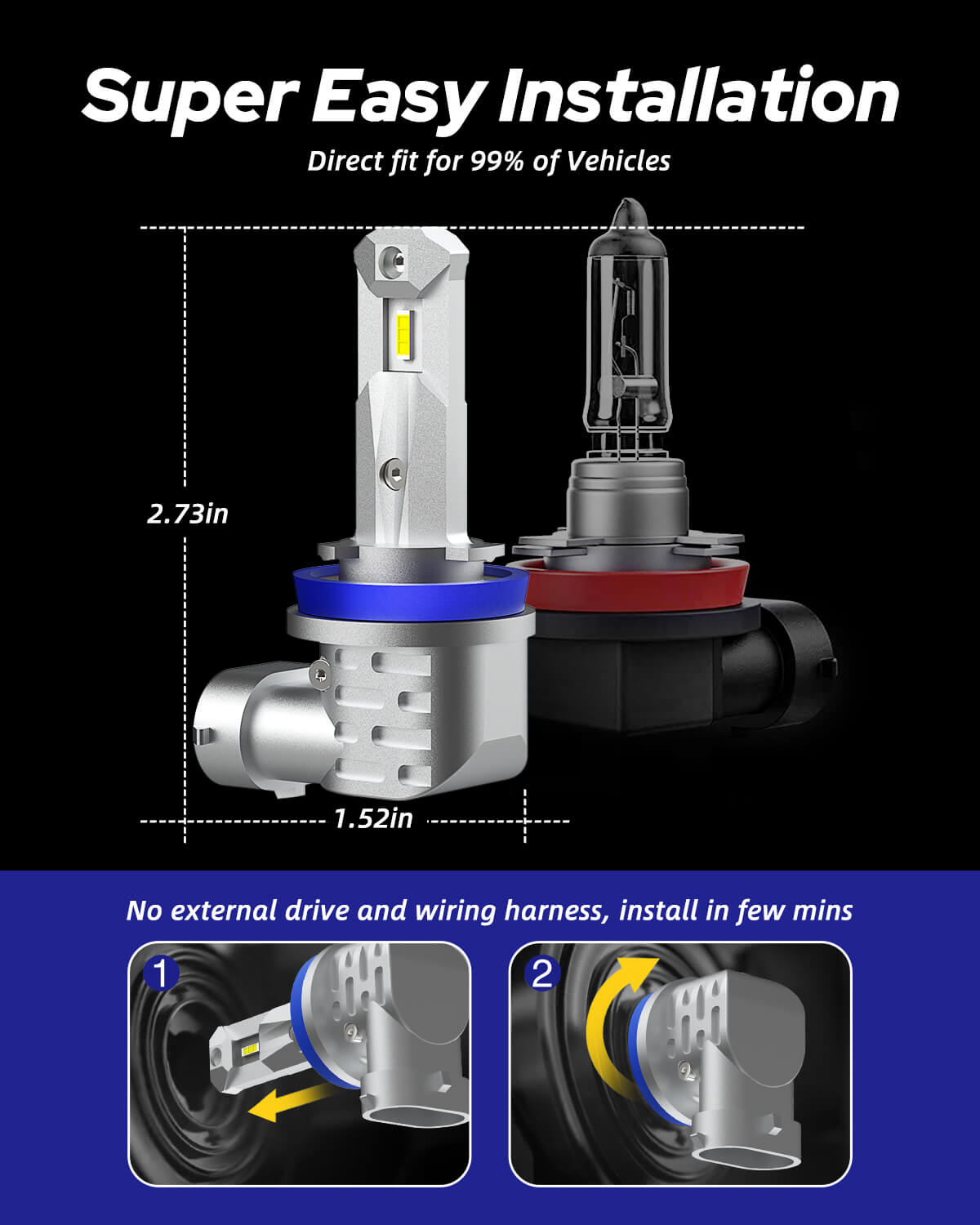 AUXITO 2Pcs H7 LED Headlight Bulb Canbus Error Free 6500K White Super Bright 360 AUXITO 2Pcs H7 LED Headlight Bulb Canbus Error Free 6500K White Super Bright 360