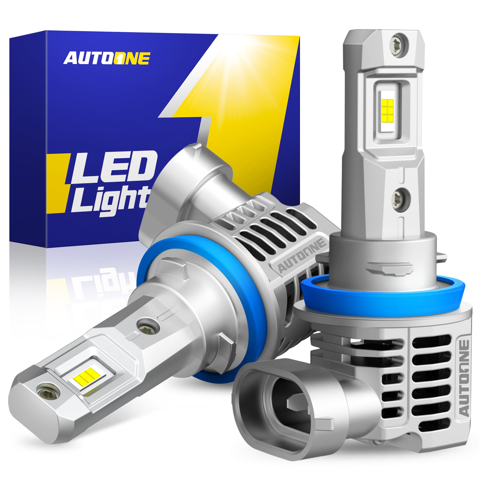 Autoone Headlight Bulb H8 H9 H11 LED Headlight Bulbs 6500K White 100W 22000LM Wireless