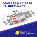 Autoone Headlight Bulb T10 168 2825 W5W 194 LED Bulb 6500K Red Interior & Exterior Car Lights 2 PCS