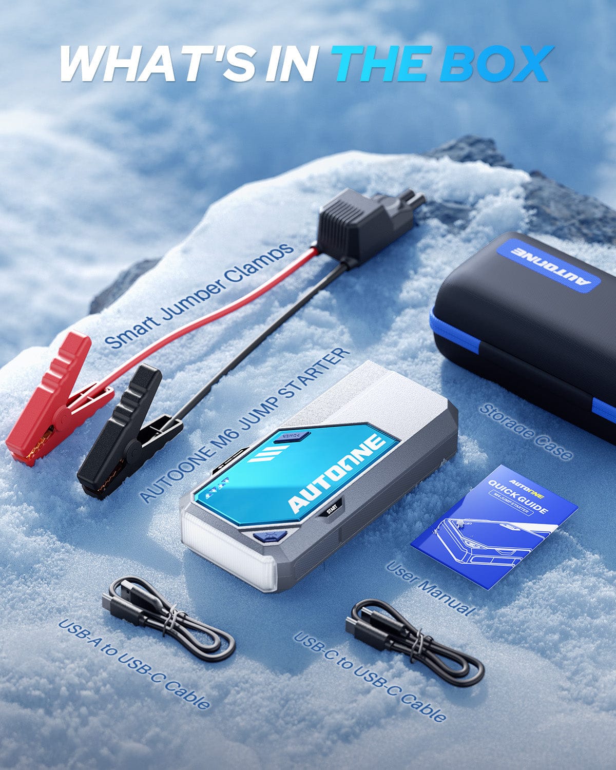 AUTOONE 10000A Car Jump Starter 24000mAh Car Battery Jumper Starter Portable 12V (All Gas/All Diesel) 168W DC Jump Box for Car Battery with Built-in AUTOONE 10000A Car Jump Starter 24000mAh Car Battery Jumper Starter Portable 12V (All Gas/All Diesel) 168W DC Jump Box for Car Battery with Built-in
