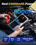 Autoone jump starter AUTOONE 8000A Jump Starter with Air Compressor (All Gas/12L Diesel), 150PSI Car Jumper Starter Portable, Jump Box Tire Inflator with LED Flashlight, LCD Display, Storage Case