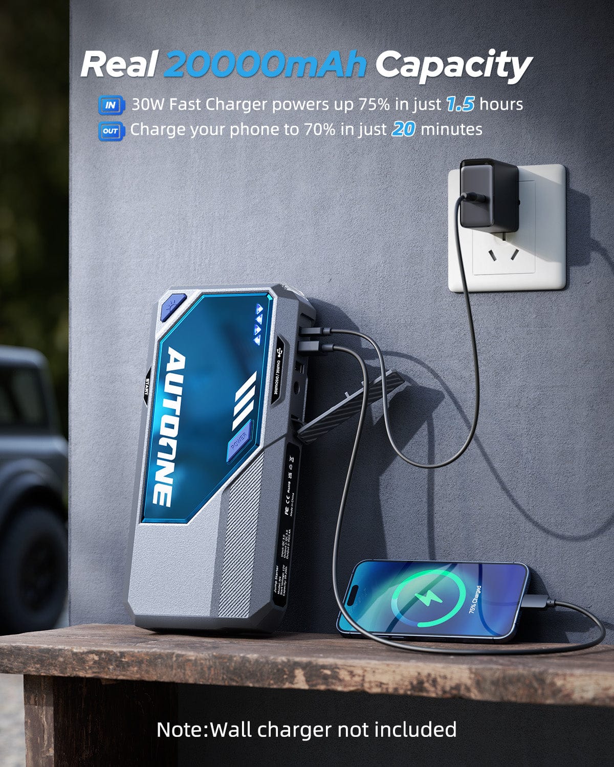 battery boost box Portable Car Battery Jump Starter 4000A 16800mAh Jump Box, Car Battery Jumper Starter Portable Jumper Cables for car(8.0L Gas/6.5L Diesel), Fast