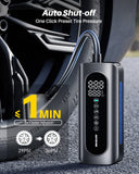 Autoone jump starter AUTOONE Tire Inflator Portable Air Compressor, 150PSI Air Pump for Car Tires with Tire Pressure Gauge, 3X Faster One Click Smart Cordless Tire Air Pump for Car, Motorcycle, Bike, Ball and More