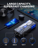 Autoone Lighting Assemblies AUTOONE 6000A Car Battery Jump Starter Up to All Gas & 12L Diesel Engine, Car Battery Jumper Starter Portable 12V Jump Box with USB Output, Storage Case, LED Flashlight