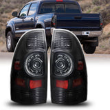 Autoone Lighting Assemblies Black Smoked Tail Lamp Assembly for 2005-2015 Toyota Tacoma, with Halogen Bulbs