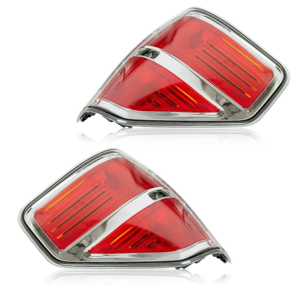 Autoone Lighting Assemblies Halogen Tail Light Assembly For 2009-2014 Ford F-150 Chrome Trim