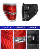 Autoone Lighting Assemblies Halogen Tail Light Assembly For 2009-2014 Ford F-150 Chrome Trim