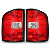 Autoone Lighting Assemblies Tail Light Assembly Factory OEM Taillights for 2007-2014 Chevy Silverado 1500/ 2500HD | 3500HD and GMC Sierra 3500 HD, Red Housing with Black Edges