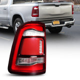 Autoone Lighting Assemblies Tail light assembly (left) Full LED Ram Tail Light Assembly for 2019-2022 Ram 1500, Red and Black Lens, Blubs Included